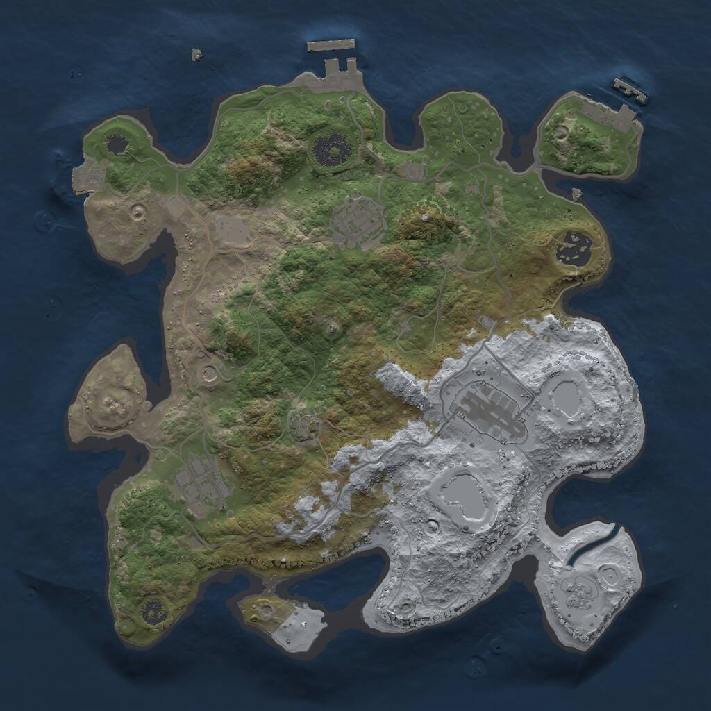 Rust Map: Procedural Map, Size: 3000, Seed: 1137, 10 Monuments