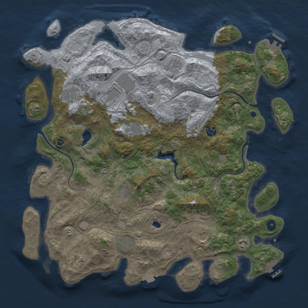 Rust Map: Procedural Map, Size: 4407, Seed: 15047, 17 Monuments