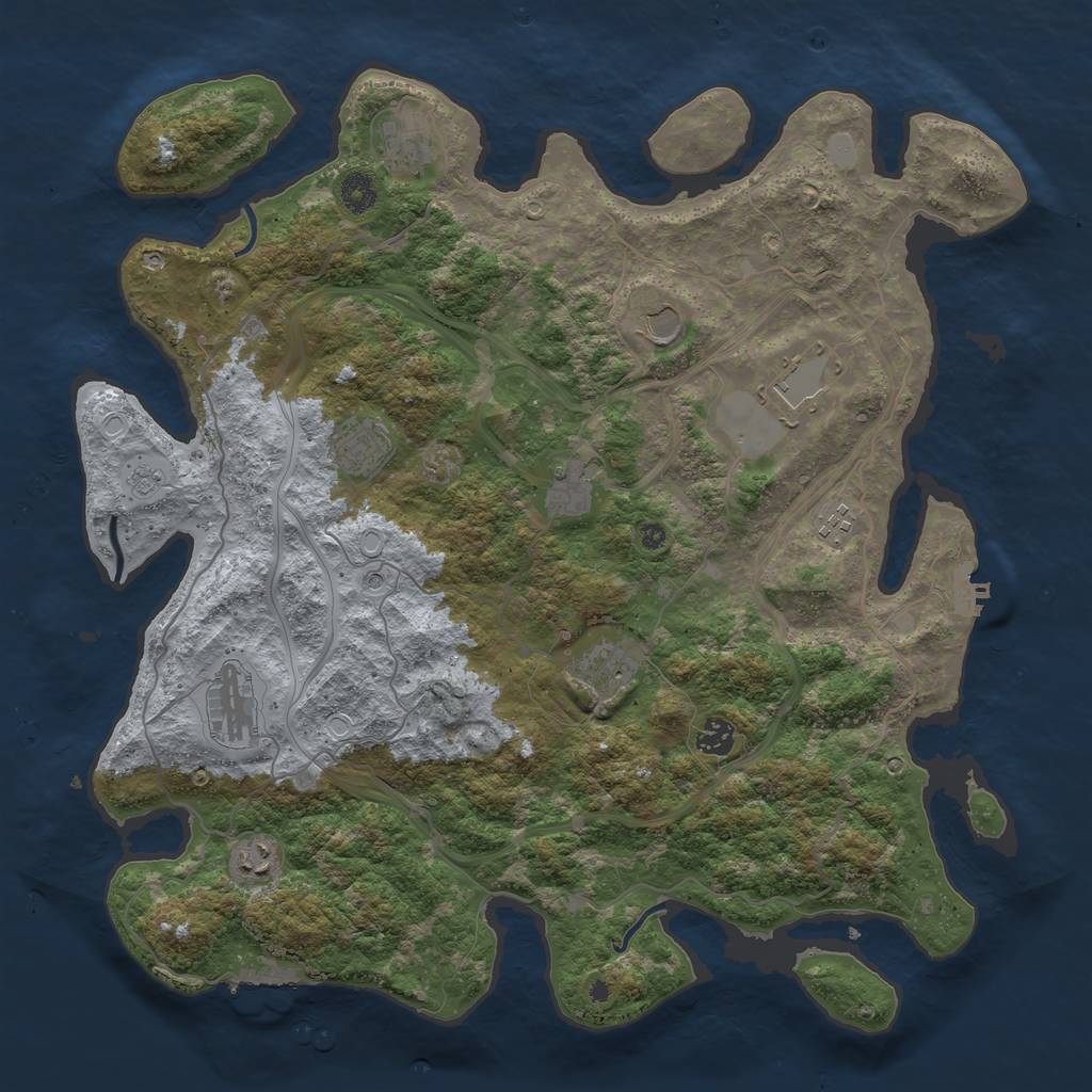 Rust Map: Procedural Map, Size: 4250, Seed: 806630751, 17 Monuments