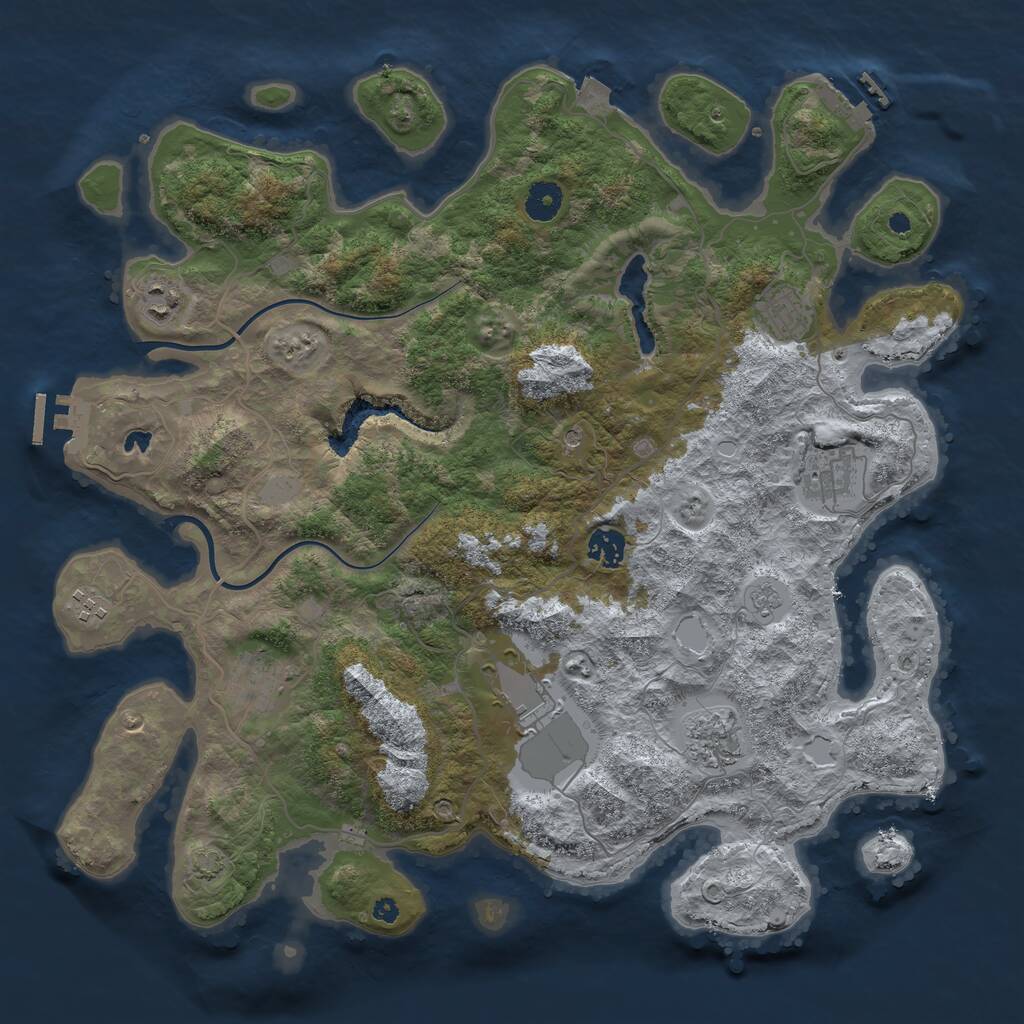 Rust Map: Procedural Map, Size: 4000, Seed: 25310283, 14 Monuments