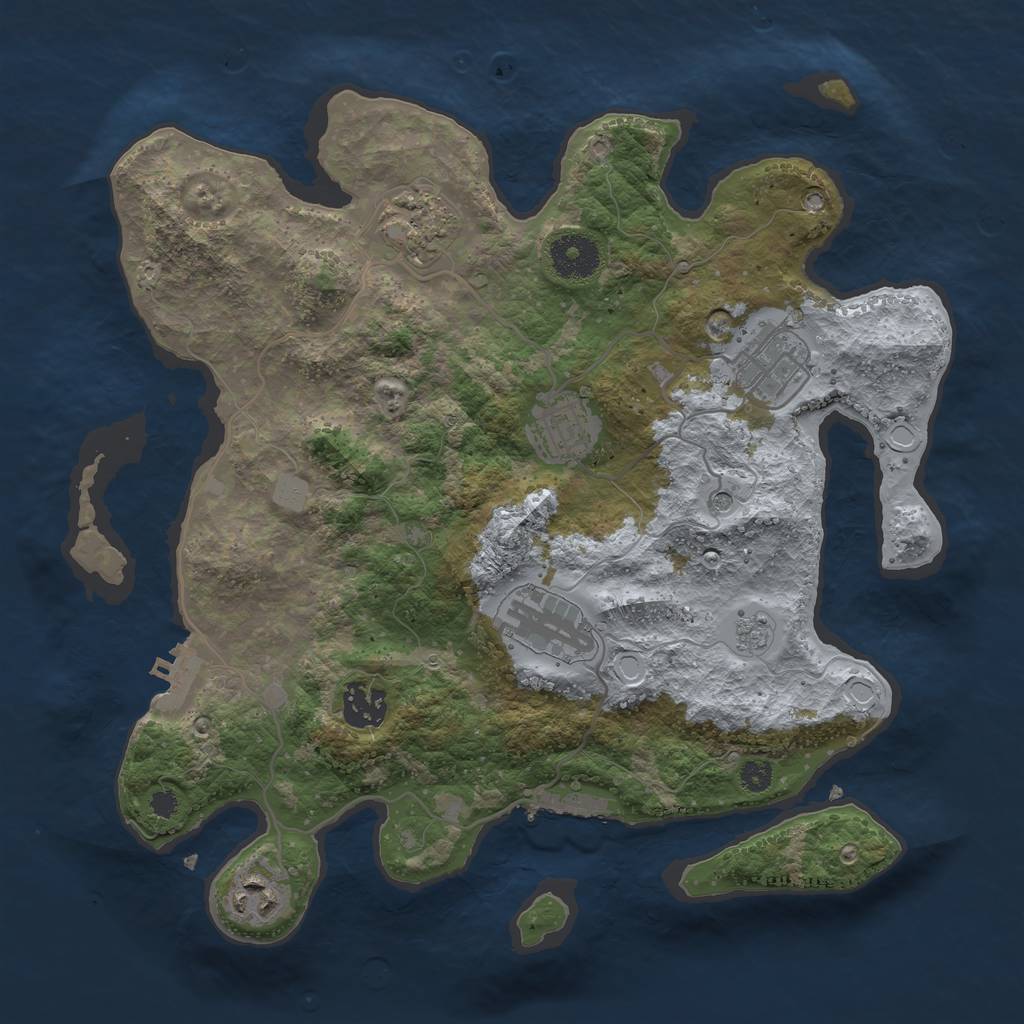 Rust Map: Procedural Map, Size: 3300, Seed: 362511083, 13 Monuments