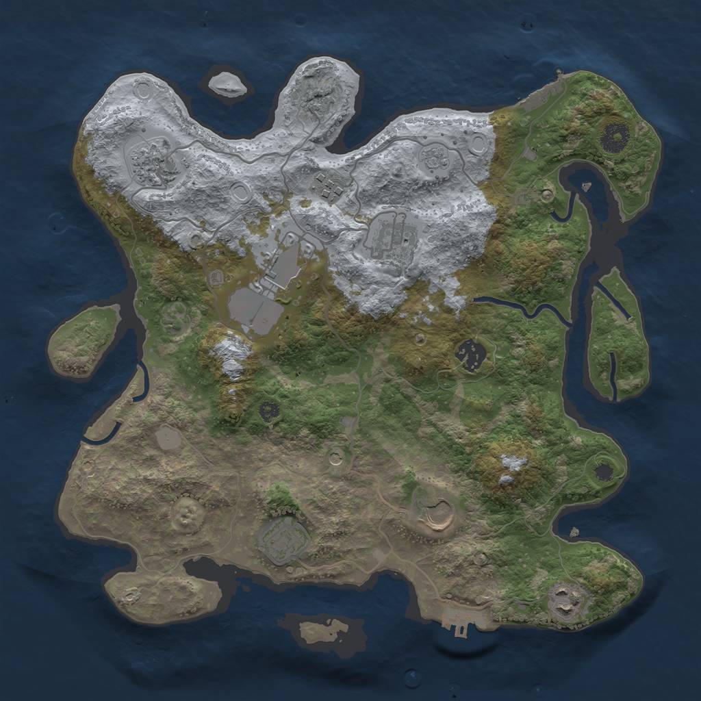 Rust Map: Procedural Map, Size: 3500, Seed: 327488510, 15 Monuments