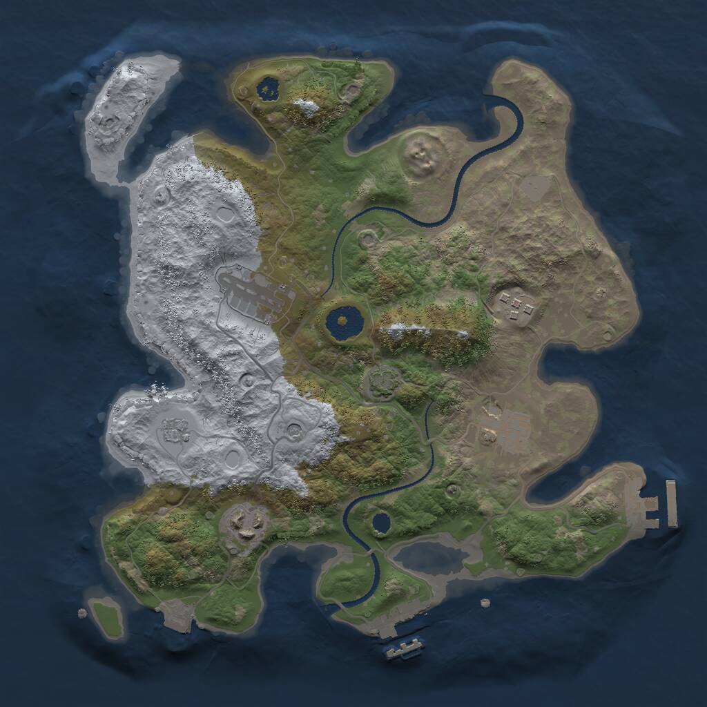Rust Map: Procedural Map, Size: 3000, Seed: 35542068, 10 Monuments