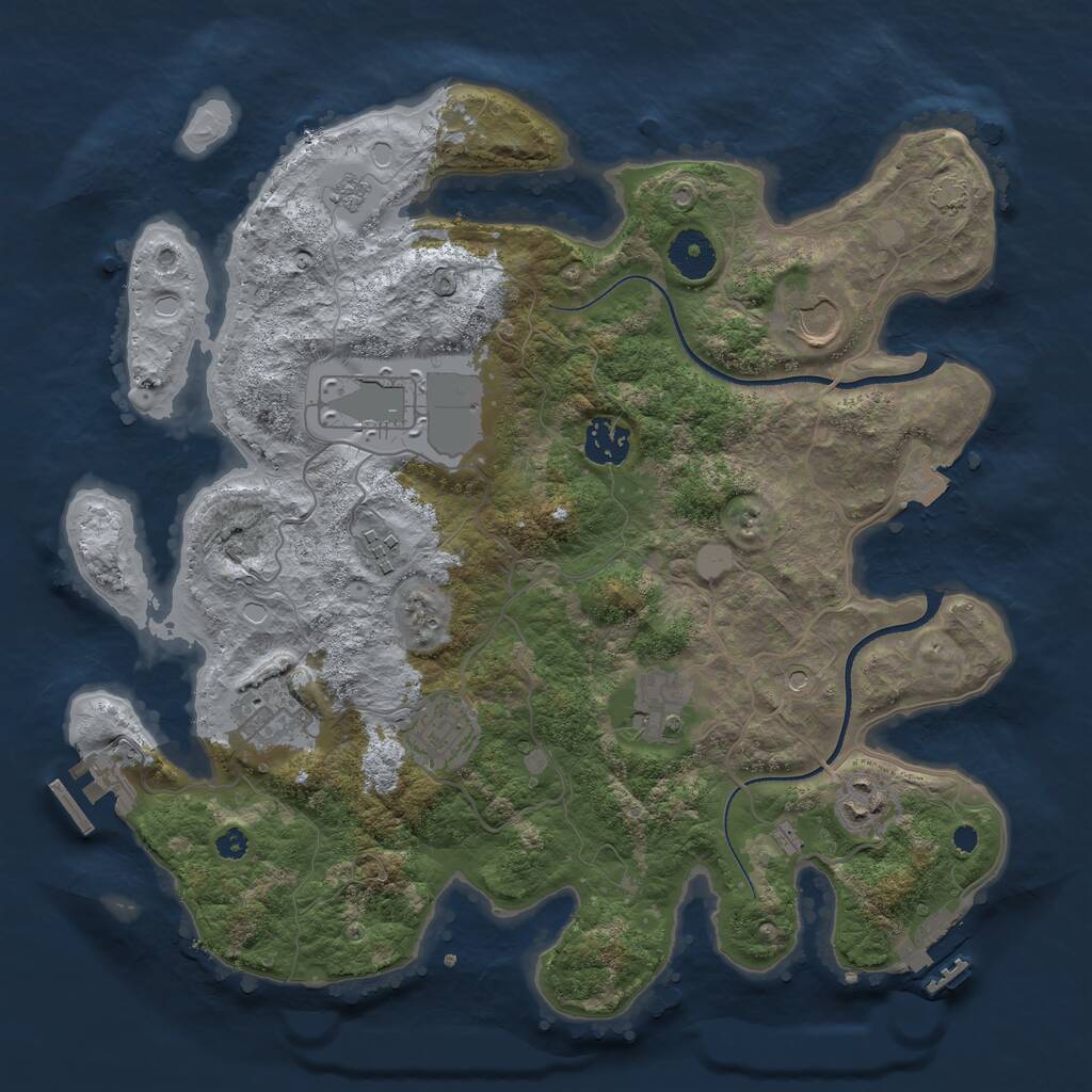 Rust Map: Procedural Map, Size: 3500, Seed: 1722388680, 14 Monuments