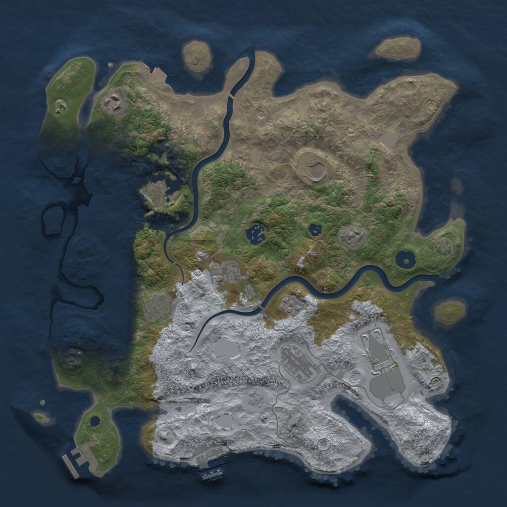 Rust Map: Procedural Map, Size: 3900, Seed: 625432, 15 Monuments