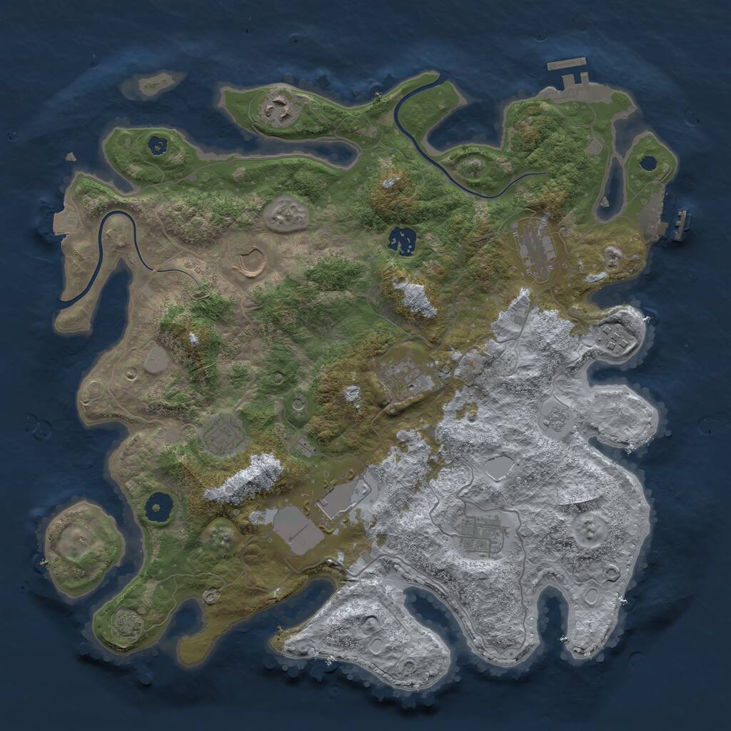 Rust Map: Procedural Map, Size: 3800, Seed: 935290, 15 Monuments