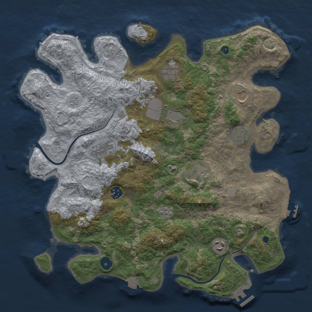 Rust Map: Procedural Map, Size: 3900, Seed: 395324, 15 Monuments