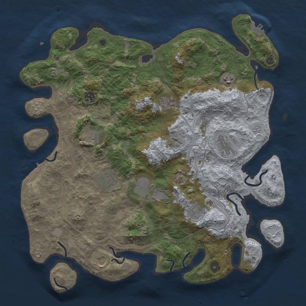 Rust Map: Procedural Map, Size: 4250, Seed: 1651563180, 17 Monuments