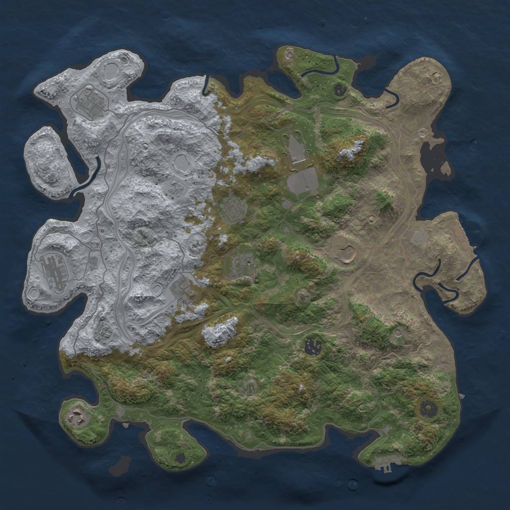 Rust Map: Procedural Map, Size: 4250, Seed: 320787, 17 Monuments