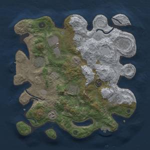 Thumbnail Rust Map: Procedural Map, Size: 3500, Seed: 3003, 16 Monuments