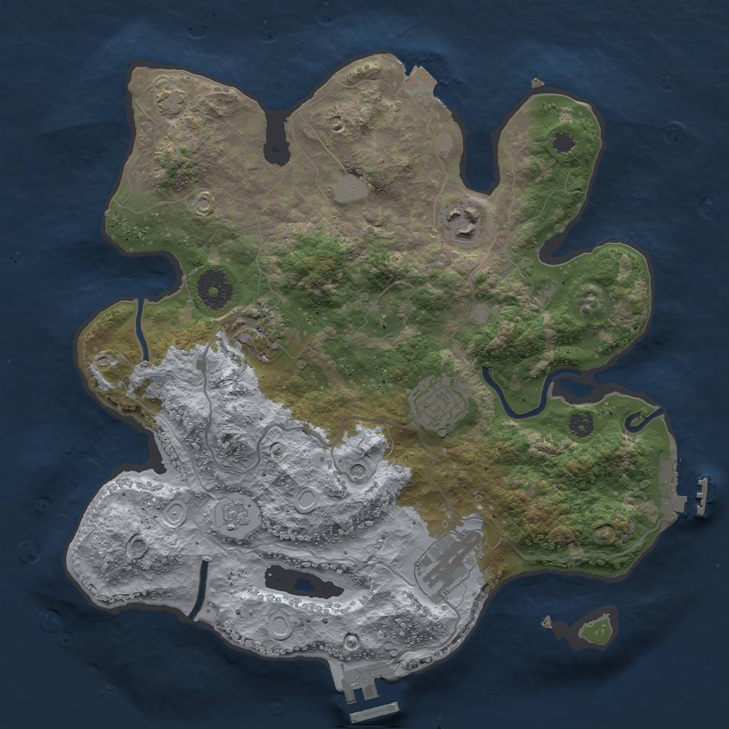 Rust Map: Procedural Map, Size: 3000, Seed: 579944715, 12 Monuments