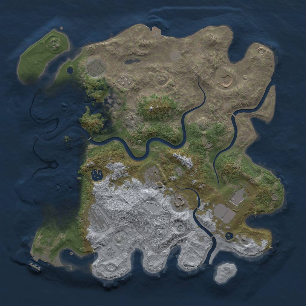 Rust Map: Procedural Map, Size: 3800, Seed: 193241, 15 Monuments