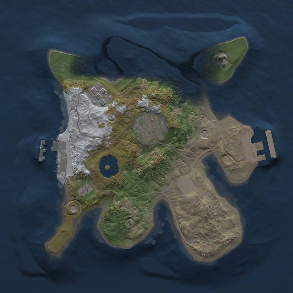 Rust Map: Procedural Map, Size: 2100, Seed: 1734, 6 Monuments