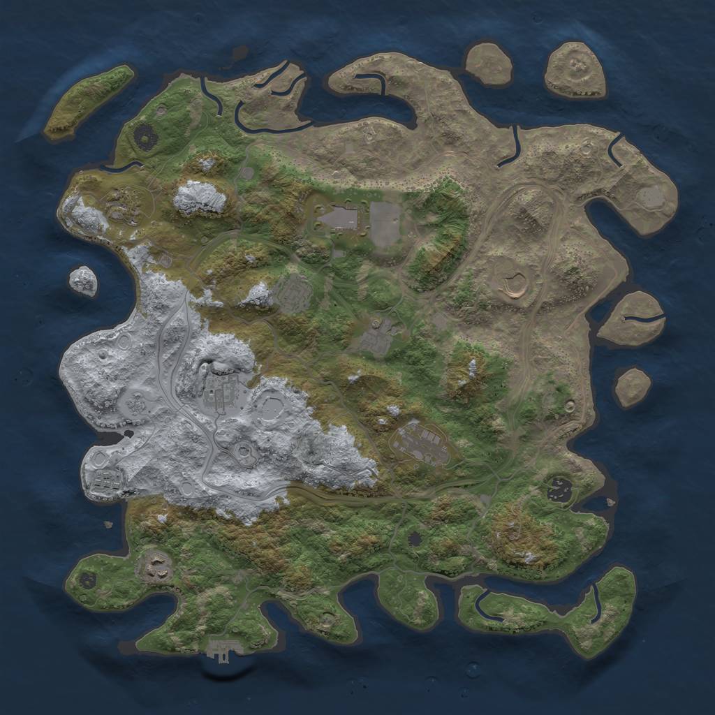 Rust Map: Procedural Map, Size: 4250, Seed: 9574, 16 Monuments