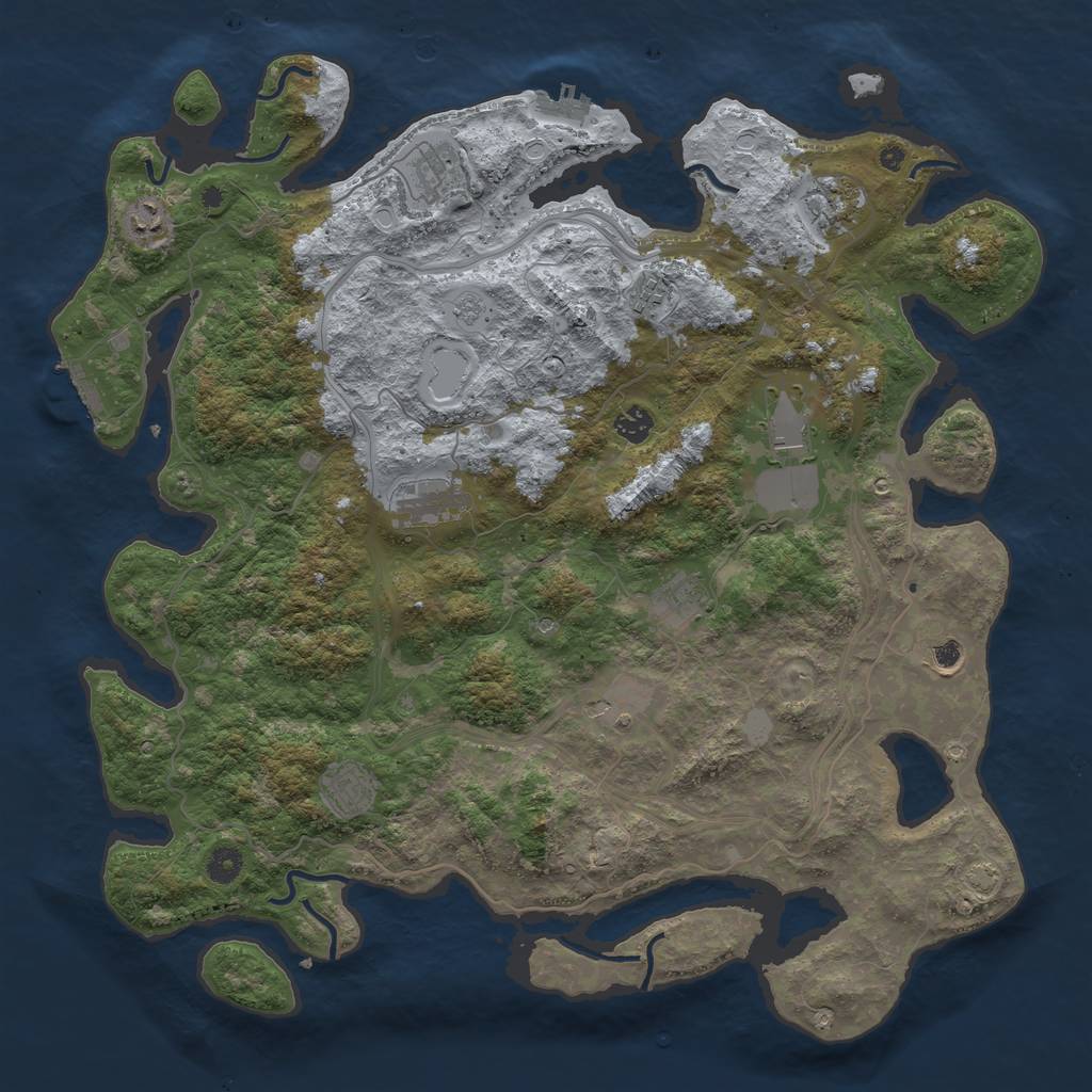 Rust Map: Procedural Map, Size: 4500, Seed: 20315550, 19 Monuments