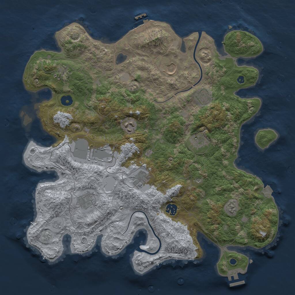 Rust Map: Procedural Map, Size: 3900, Seed: 149288, 15 Monuments