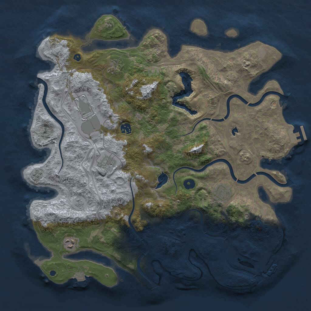 Rust Map: Procedural Map, Size: 4250, Seed: 3810, 13 Monuments