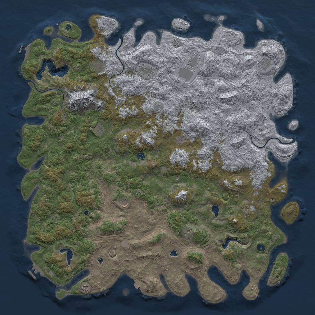 Rust Map: Procedural Map, Size: 6000, Seed: 97408398, 17 Monuments