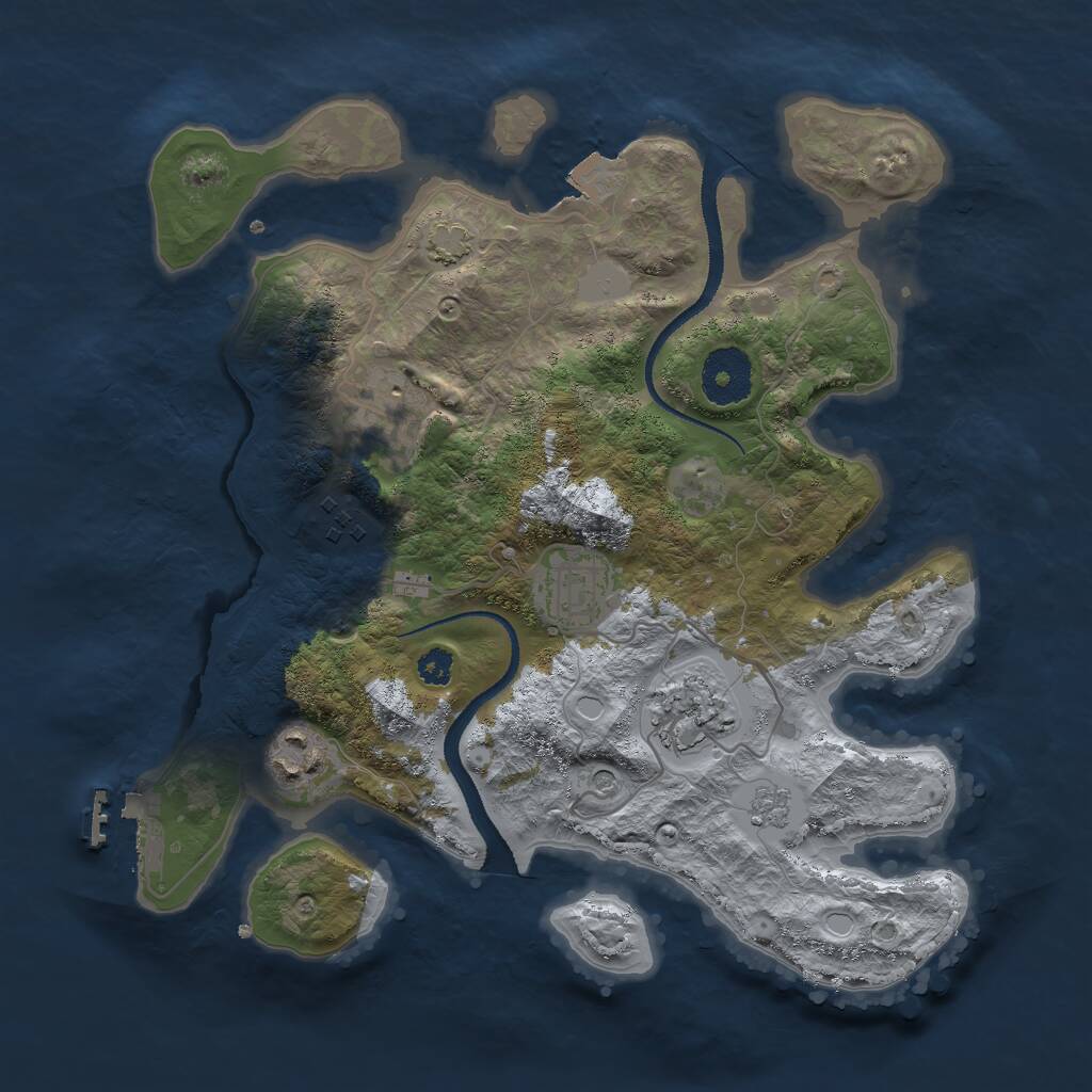 Rust Map: Procedural Map, Size: 3000, Seed: 829877122, 10 Monuments