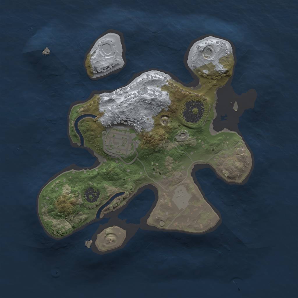 Rust Map: Procedural Map, Size: 2000, Seed: 7238645, 4 Monuments