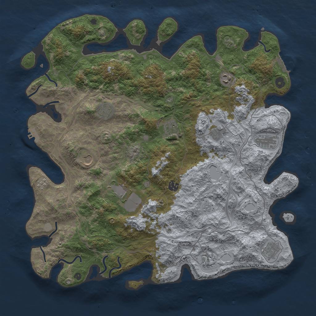 Rust Map: Procedural Map, Size: 4500, Seed: 798747188, 18 Monuments