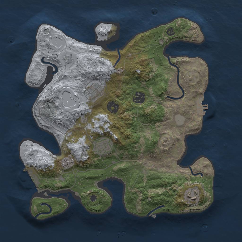Rust Map: Procedural Map, Size: 3000, Seed: 86587968, 11 Monuments