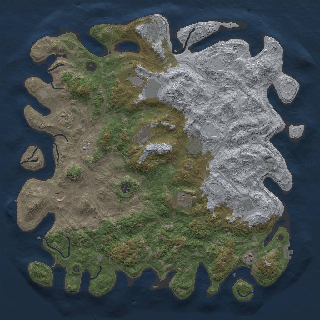 Rust Map: Procedural Map, Size: 4700, Seed: 1896151, 18 Monuments