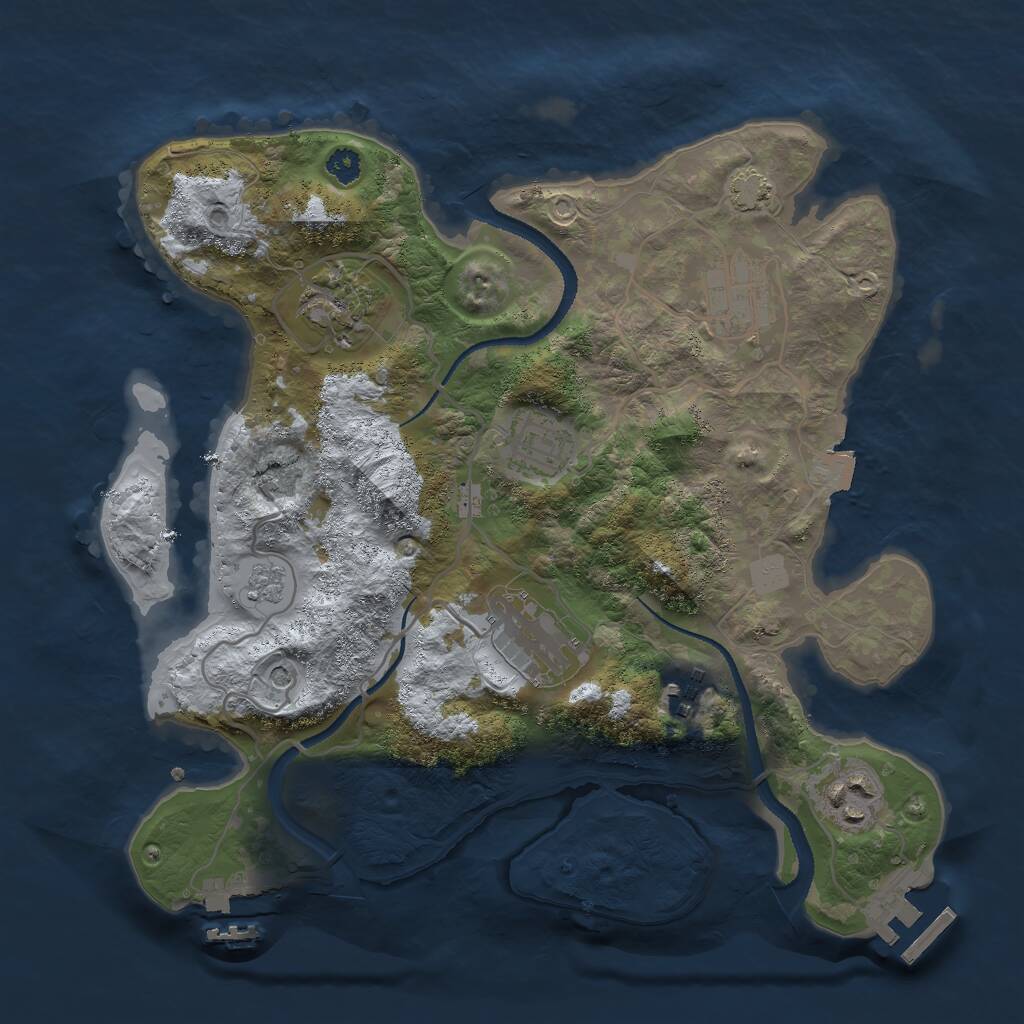 Rust Map: Procedural Map, Size: 3000, Seed: 8844984, 12 Monuments