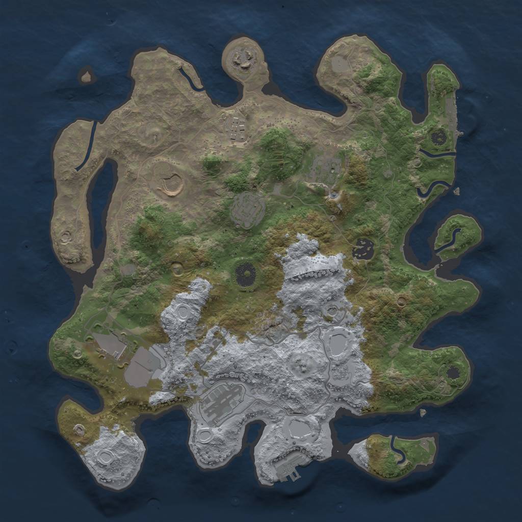 Rust Map: Procedural Map, Size: 3500, Seed: 9444984, 15 Monuments