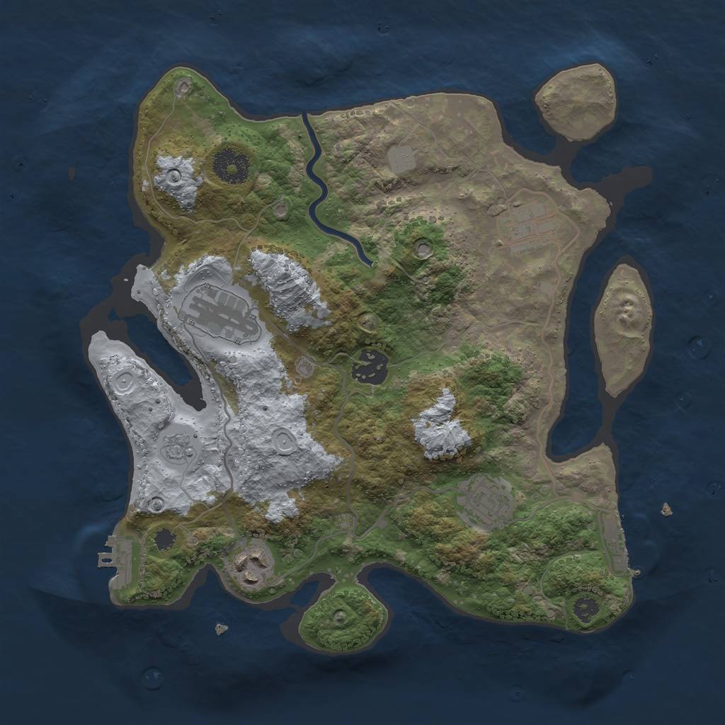 Rust Map: Procedural Map, Size: 3000, Seed: 258410383, 11 Monuments