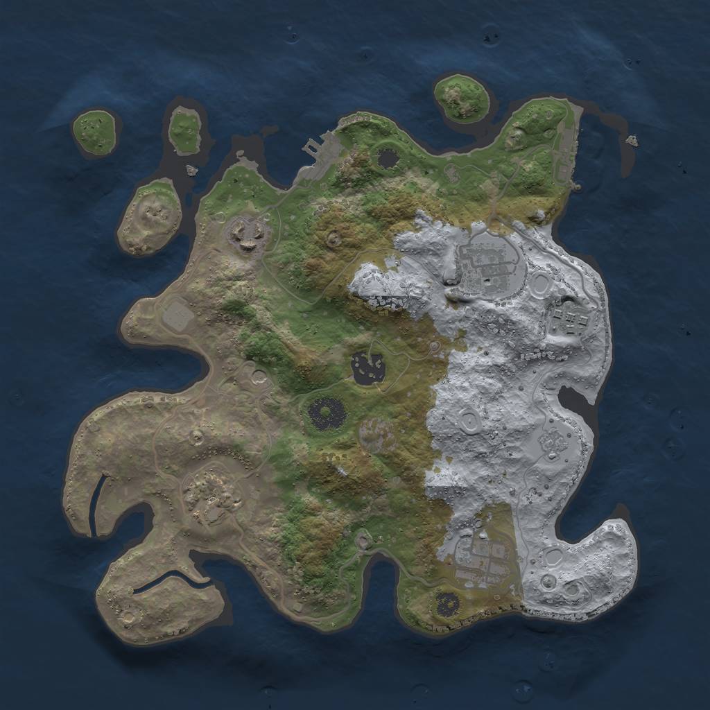 Rust Map: Procedural Map, Size: 3000, Seed: 394807225, 13 Monuments