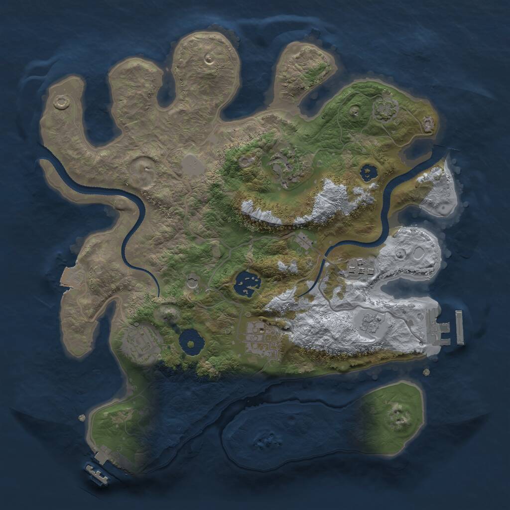 Rust Map: Procedural Map, Size: 3000, Seed: 43432342, 11 Monuments