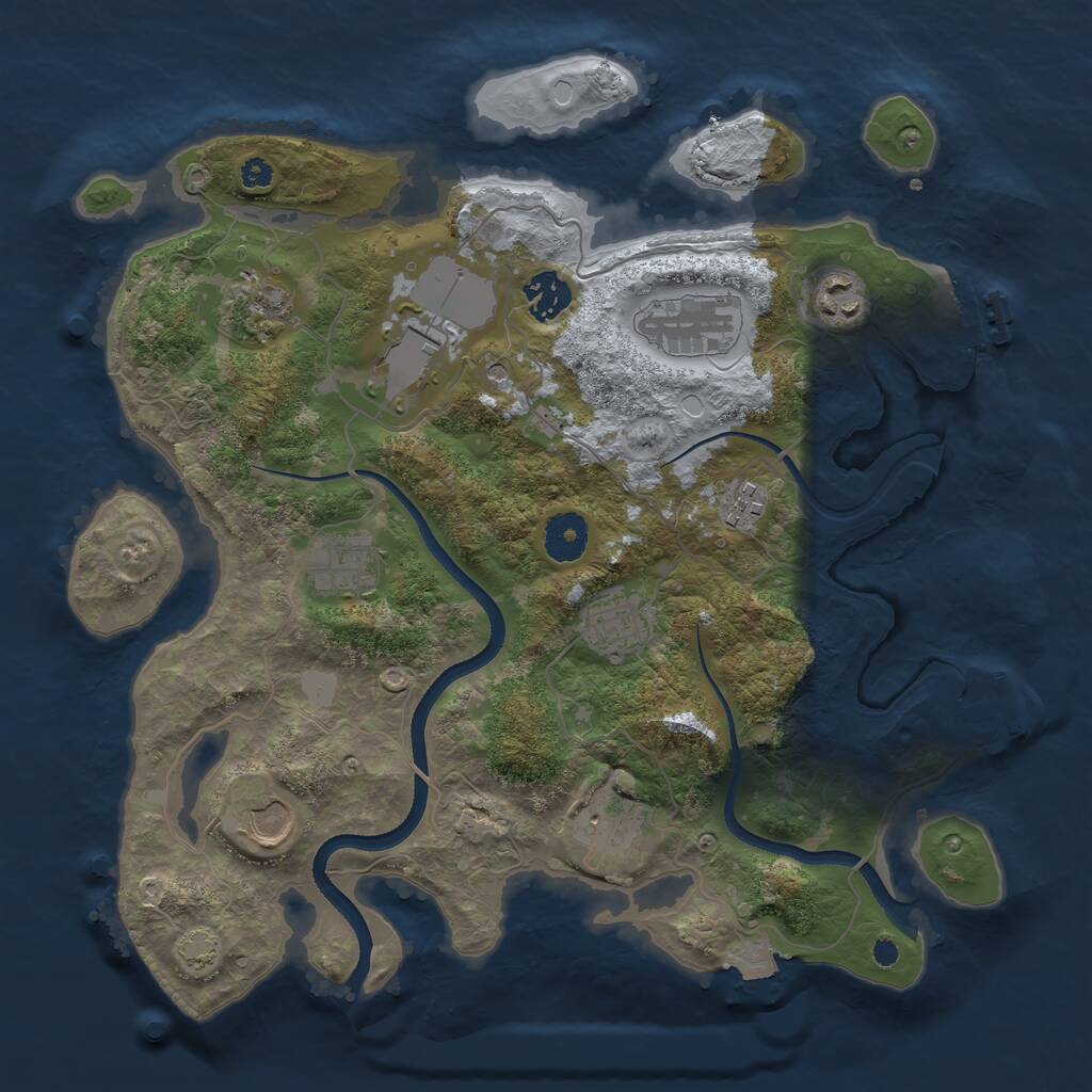 Rust Map: Procedural Map, Size: 3500, Seed: 57042922, 15 Monuments