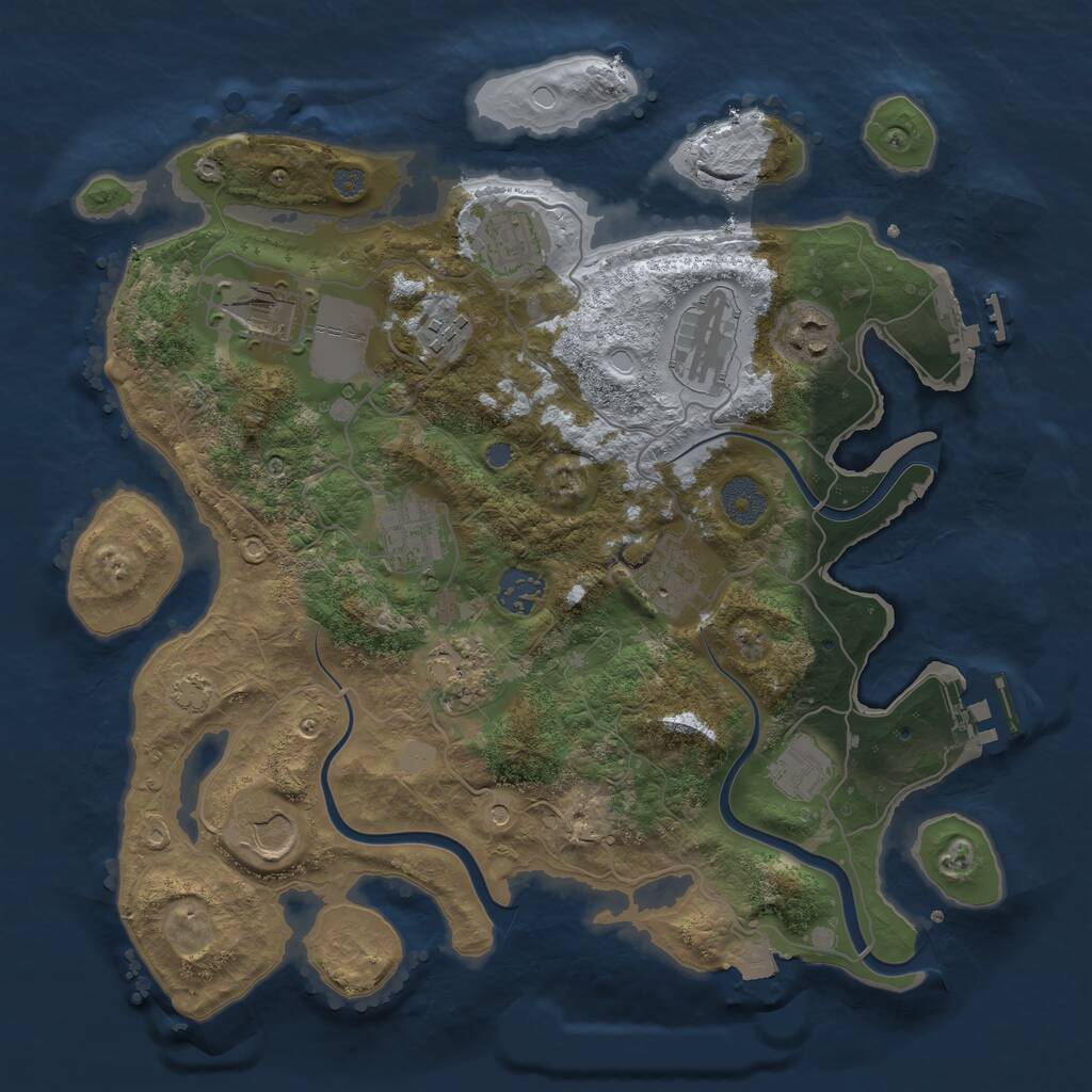 Rust Map: Procedural Map, Size: 3500, Seed: 57042922, 15 Monuments