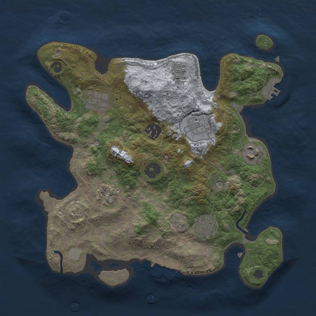 Rust Map: Procedural Map, Size: 3000, Seed: 2563, 13 Monuments
