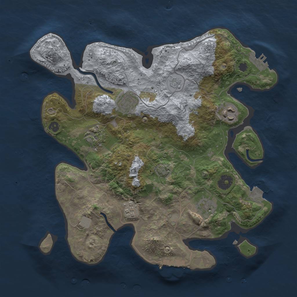 Rust Map: Procedural Map, Size: 3000, Seed: 151899, 12 Monuments