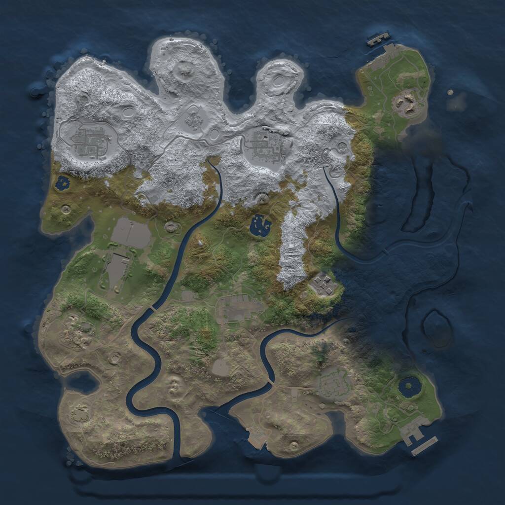 Rust Map: Procedural Map, Size: 3500, Seed: 142719397, 15 Monuments