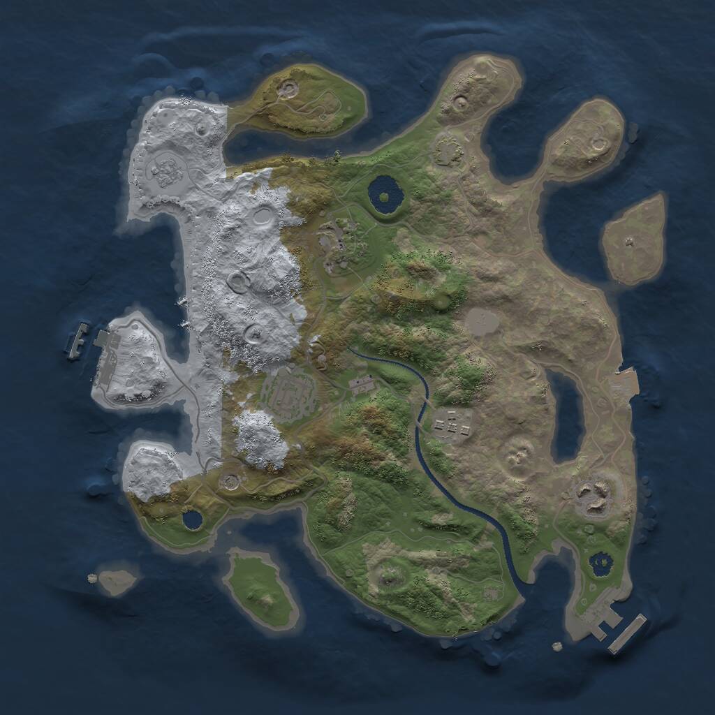 Rust Map: Procedural Map, Size: 3000, Seed: 2114995063, 10 Monuments