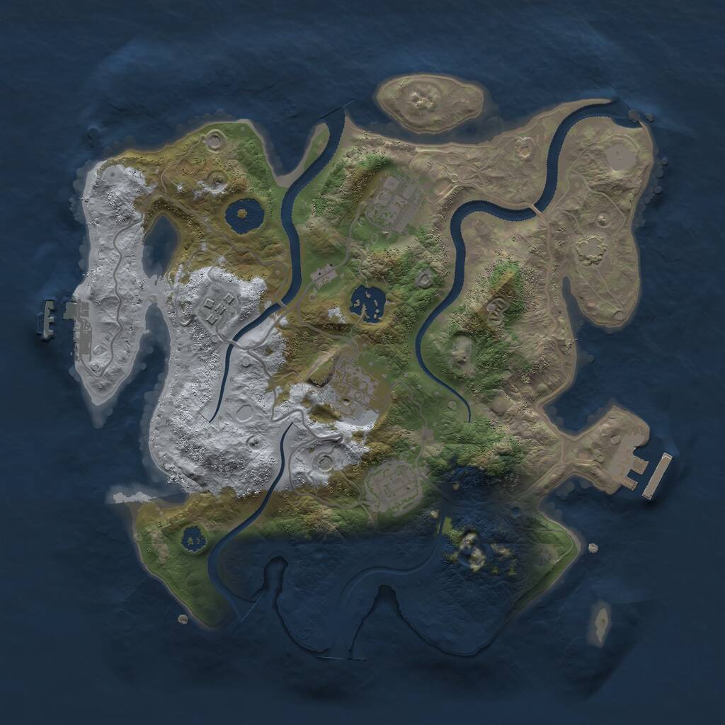 Rust Map: Procedural Map, Size: 3000, Seed: 3506417, 10 Monuments