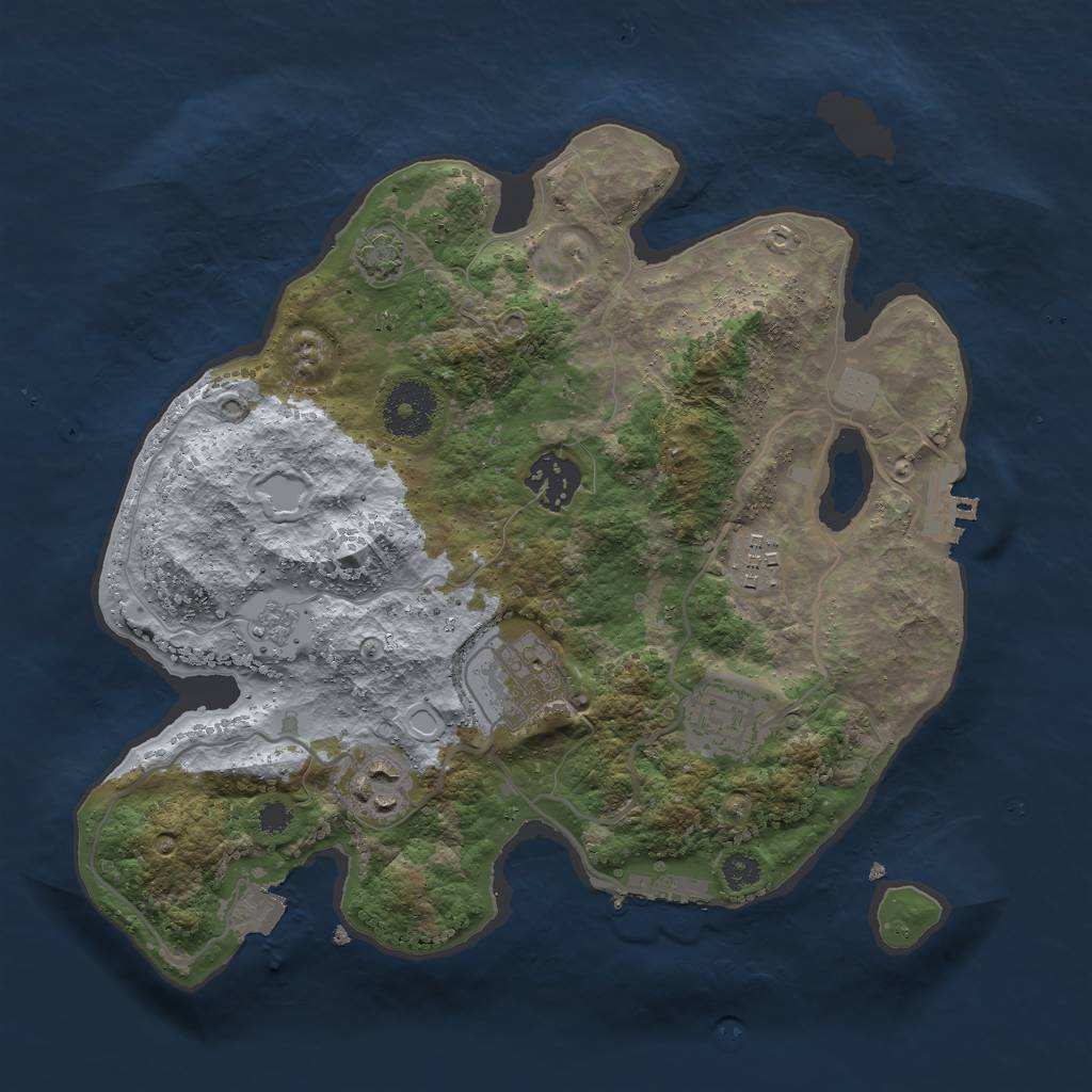 Rust Map: Procedural Map, Size: 3000, Seed: 65535, 12 Monuments