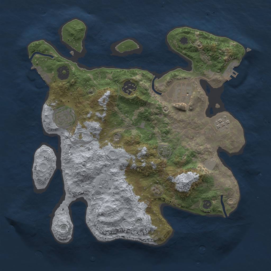 Rust Map: Procedural Map, Size: 3000, Seed: 125390, 12 Monuments