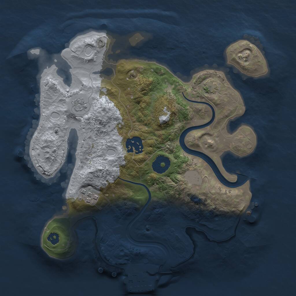 Rust Map: Procedural Map, Size: 2500, Seed: 1919101991, 6 Monuments