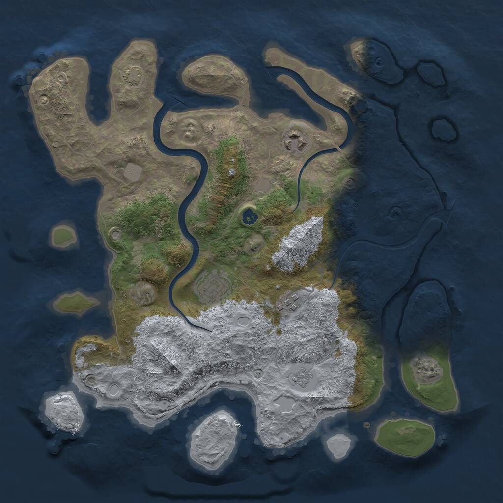 Rust Map: Procedural Map, Size: 3250, Seed: 312027267, 7 Monuments