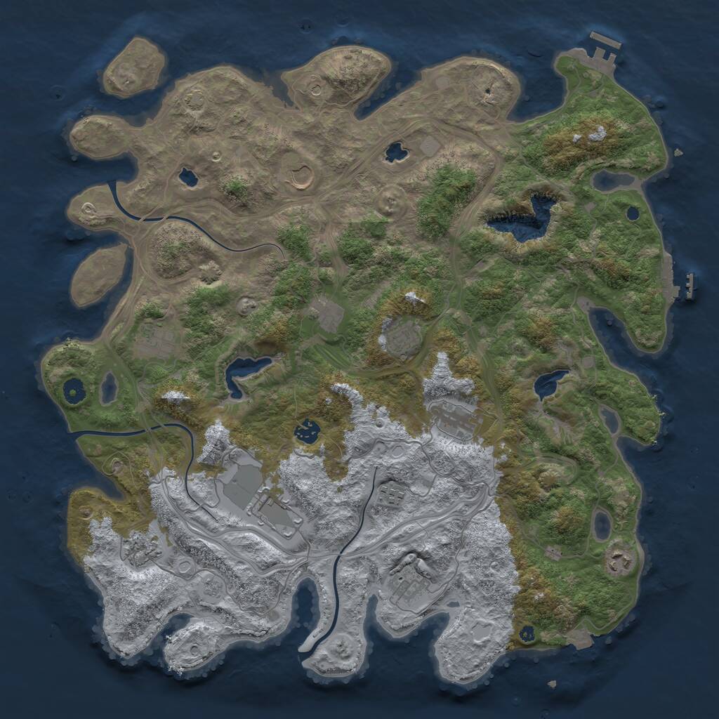 Rust Map: Procedural Map, Size: 4500, Seed: 51340330, 17 Monuments