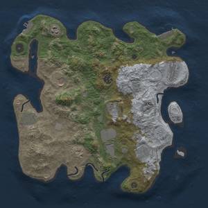 Thumbnail Rust Map: Procedural Map, Size: 3500, Seed: 1357967460, 17 Monuments