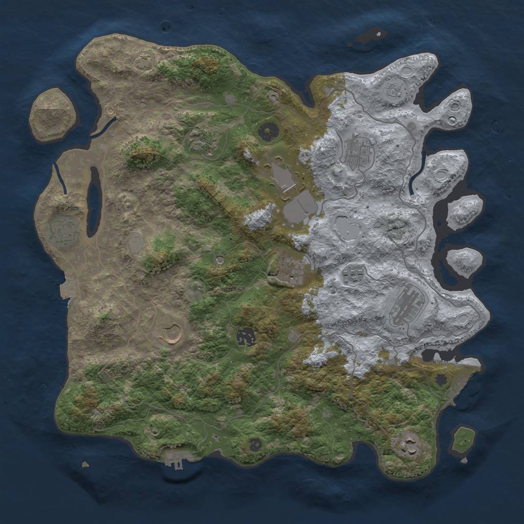 Rust Map: Procedural Map, Size: 4000, Seed: 1529788114, 18 Monuments
