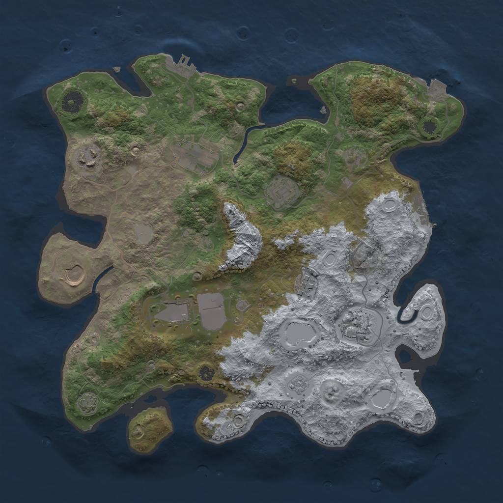 Rust Map: Procedural Map, Size: 3500, Seed: 1831173243, 14 Monuments