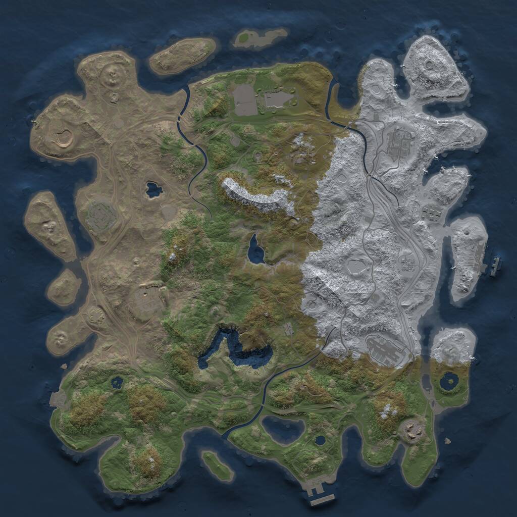 Rust Map: Procedural Map, Size: 4250, Seed: 677452799, 15 Monuments