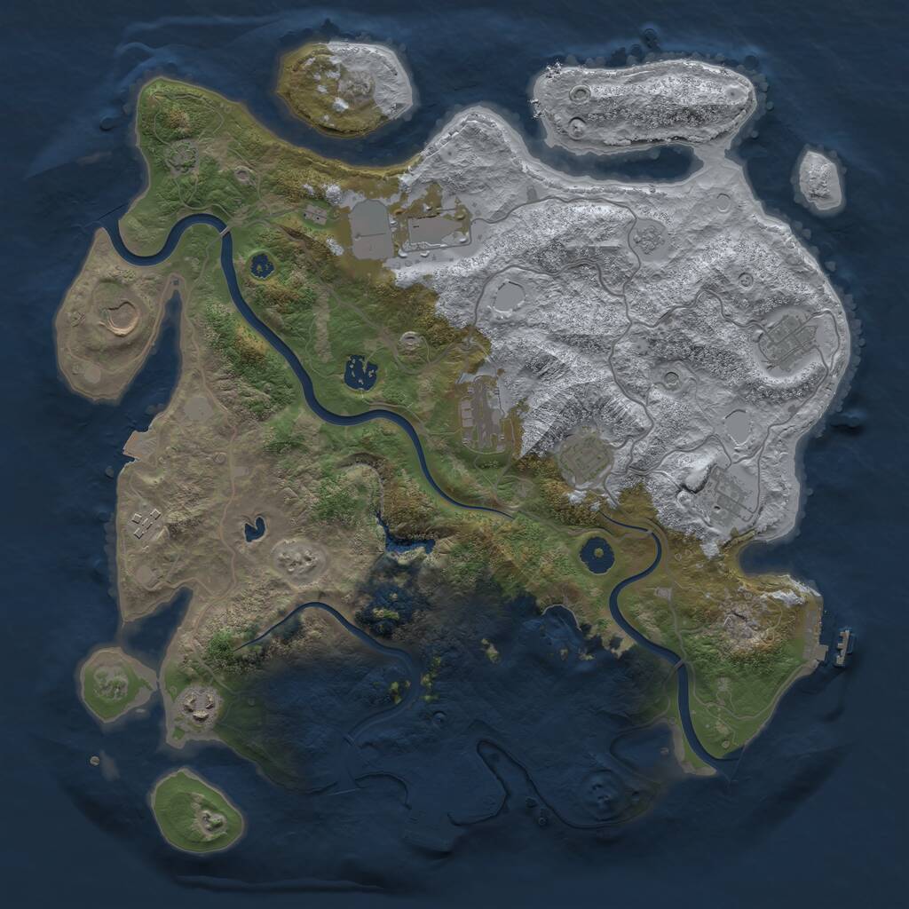 Rust Map: Procedural Map, Size: 4000, Seed: 310120, 15 Monuments