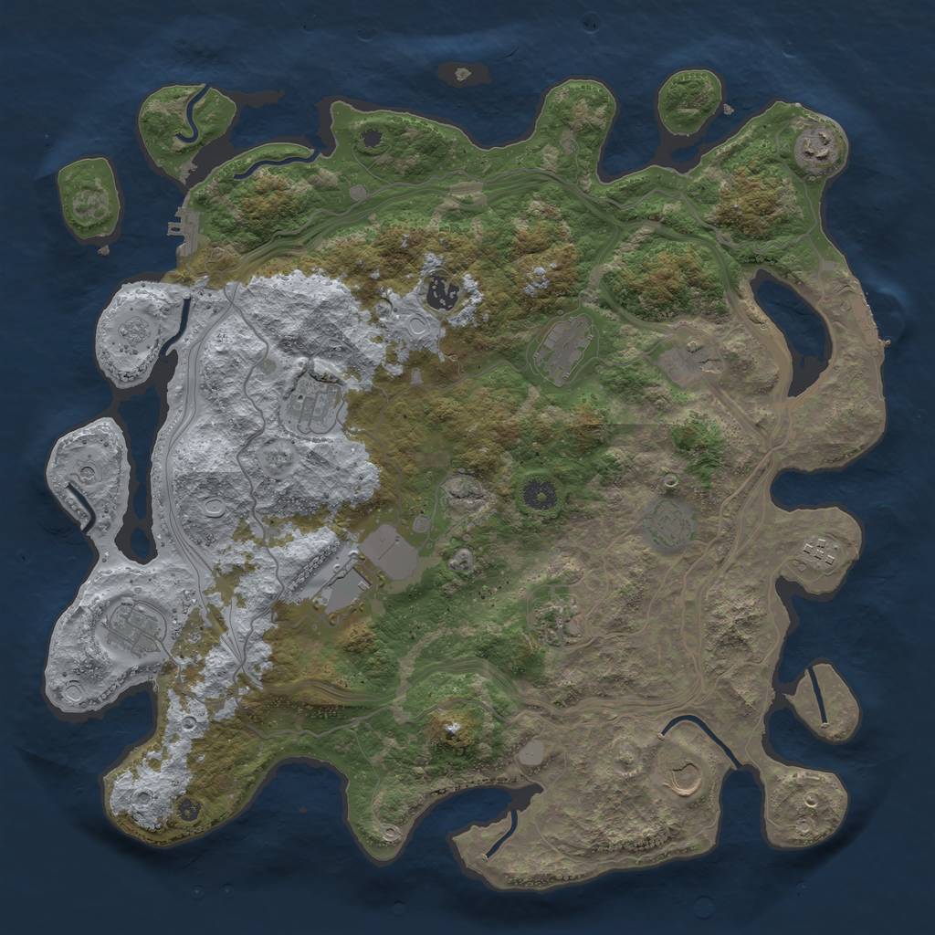 Rust Map: Procedural Map, Size: 4250, Seed: 1150130713, 18 Monuments